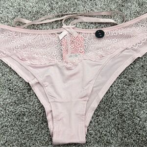Delicate Lace Trim Pink Women's Panties